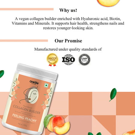 Onelife Plant Based Collagen Builder - Peach 200 Gm