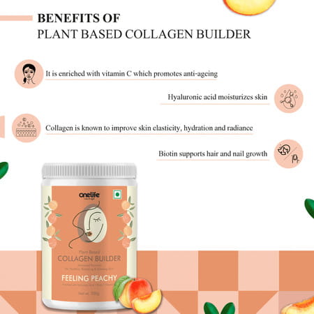 Onelife Plant Based Collagen Builder - Peach 200 Gm