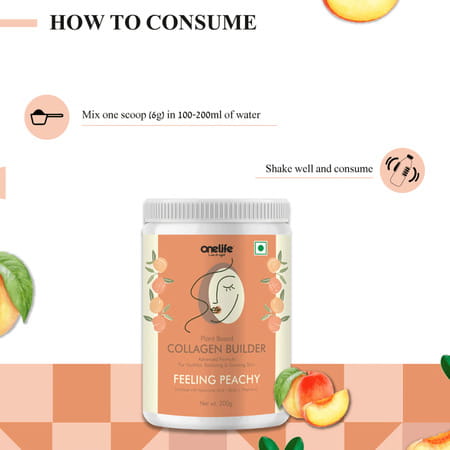Onelife Plant Based Collagen Builder - Peach 200 Gm