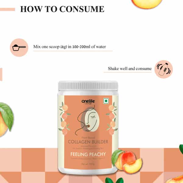 Onelife Plant Based Collagen Builder - Peach 200 Gm