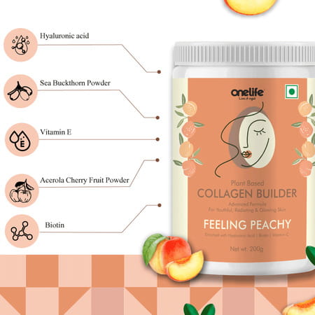 Onelife Plant Based Collagen Builder - Peach 200 Gm