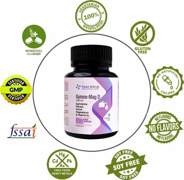 Natxtra Gymne-Mag D - For Blood Sugar Control - 1X (60 Capsules)