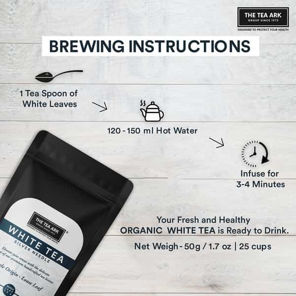 The Tea Ark Silver Needle White Tea From Darjeeling | Single Origin - Loose Leaf (50G Pouch)