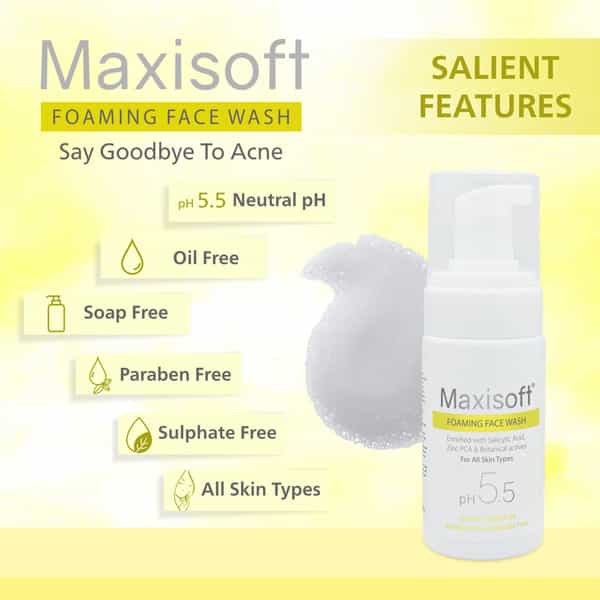 Maxisoft Foaming Face Wash | For All Skin Types | Ph 5.5 | Bottle | 100 Ml