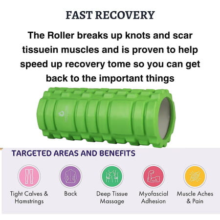 Healthtrek Foam Roller For Exercise (33 Cm) - Green
