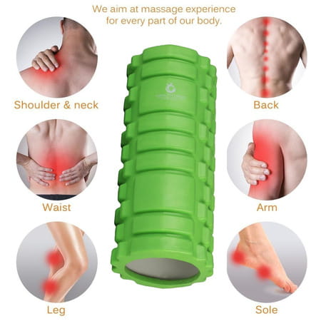 Healthtrek Foam Roller For Exercise (33 Cm) - Green
