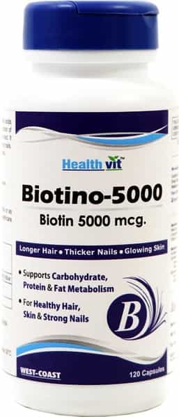 Healthvit Biotino-5000 Biotin 5000 Mcg For Hair Skin And Nails Complete Multivitamin - 120 Capsules