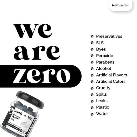 Teeth-A-Bit Snow White Whitening Bamboo Charcoal Tooth Bits, Plant-Based Toothpaste Tablet (60 Bits)