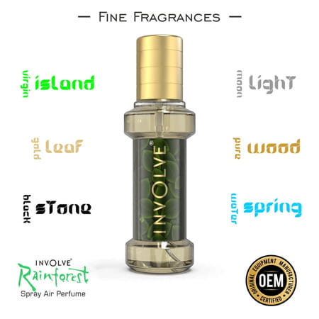 Involve Rainforest Purewood Scent Car Perfume - Fresh Woody Fragrance Spray Air Freshener - Irf11