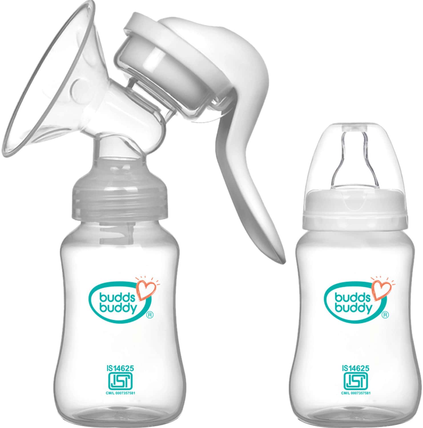 Buddsbuddy Manual Breast Pump Premium Quality 1 Pc White