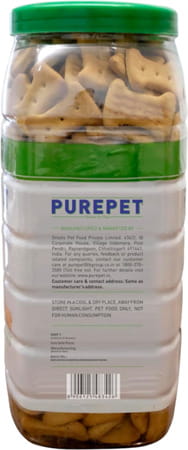 Purepet Dog Biscuit Treats 100% Vegetable Flavour For All Life Stages 800gm Pack