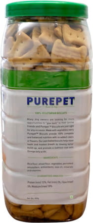 Purepet Dog Biscuit Treats 100% Vegetable Flavour For All Life Stages 800gm Pack