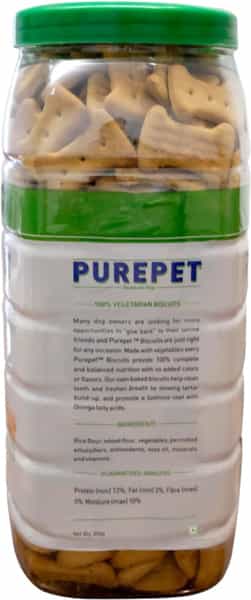 Purepet Dog Biscuit Treats 100% Vegetable Flavour For All Life Stages 800Gm Pack