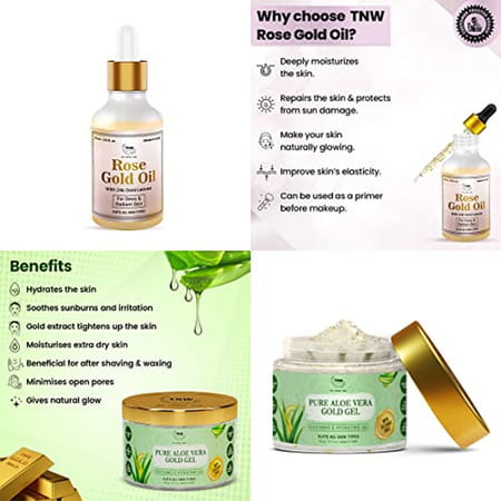 Tnw-the Natural Wash Skincare Combo With Rose Gold Oil & Pure Aloe Vera Gel