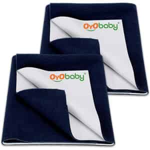 Oyo Baby Waterproof Baby Dry Sheet | Small 70x50 Cm (pack Of 2) Mattress Protector | Quick Dry & Ext