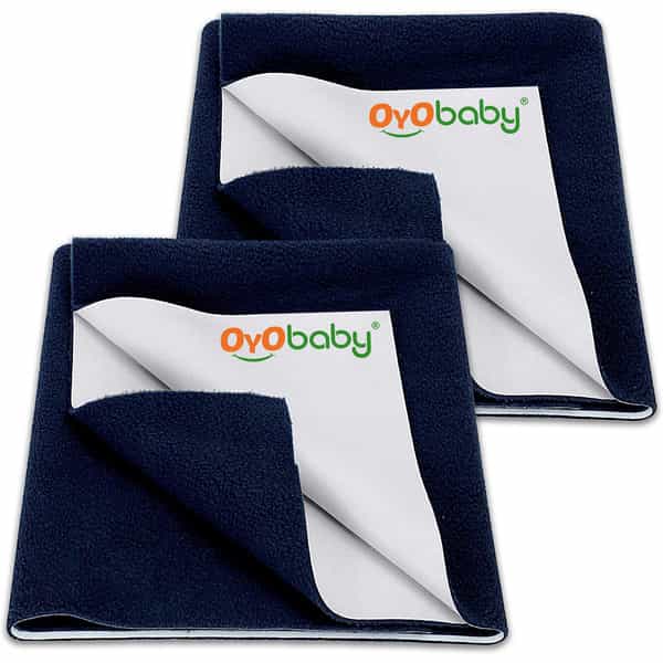 Oyo Baby Waterproof Baby Dry Sheet | Small 70X50 Cm (Pack Of 2) Mattress Protector | Quick Dry & Ext