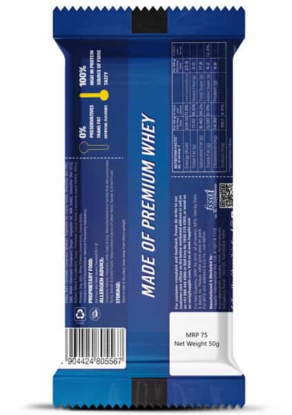 Happilo Premium Cookies & Cream Protein Bar 50G