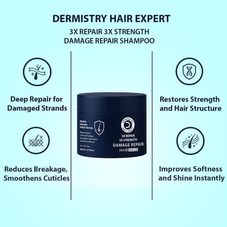 Dermistry Damage Control Breakage Repair Mask Keratin Argan Oil & Protein For Dry Damaged Hair 200ml