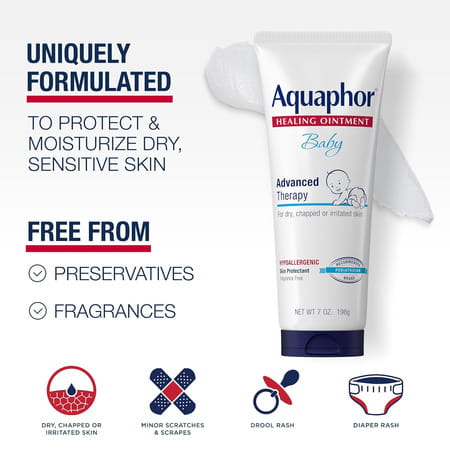 Aquaphor Baby Healing Oinment Skin Protectant Reliefs Diaper Rash 7 Oz 198 Gm