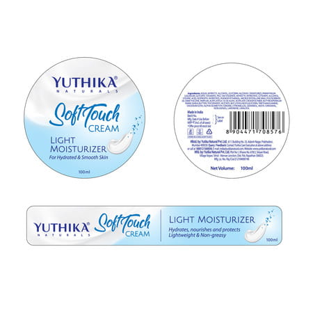 Yuthika Softtouch Moisturizer 100ml | Face Body Hand Cream | Instant Hydration For Dry Skin