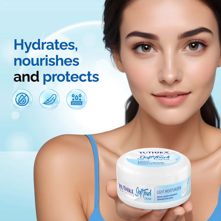 Yuthika Softtouch Moisturizer 100ml | Face Body Hand Cream | Instant Hydration For Dry Skin