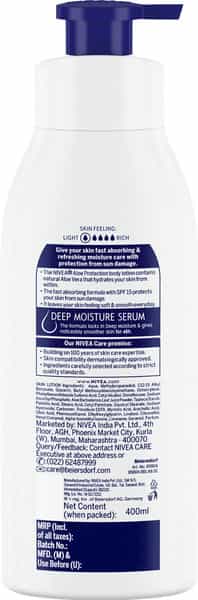 Nivea Aloe Protect Spf 15 Body Lotion - 400 Ml