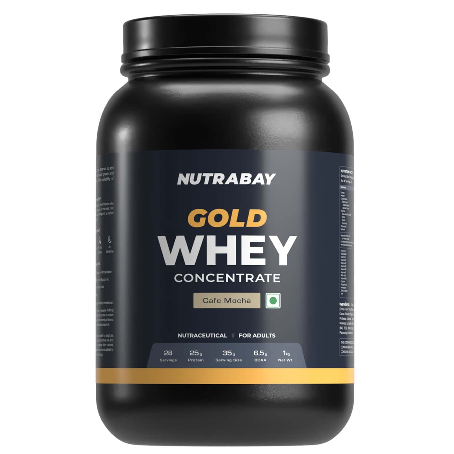 Nutrabay Gold 100% Whey Protein Concentrate Cafe Mocha - 1kg