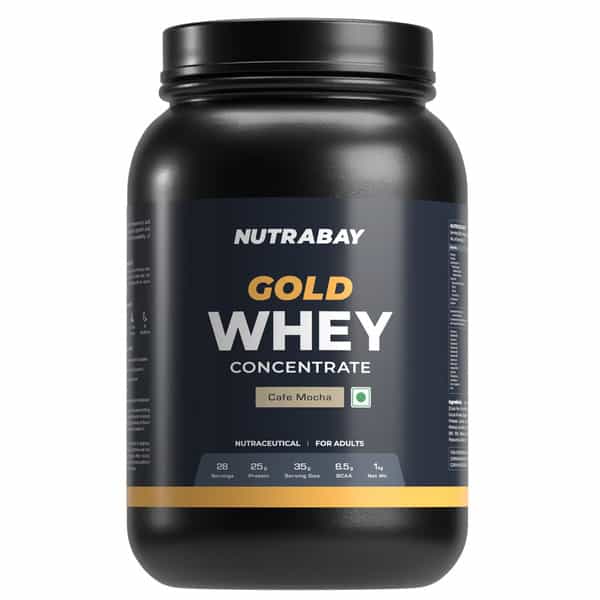 Nutrabay Gold 100% Whey Protein Concentrate Cafe Mocha - 1Kg