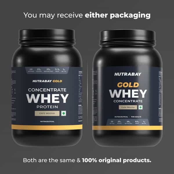 Nutrabay Gold 100% Whey Protein Concentrate Cafe Mocha - 1Kg