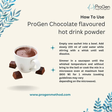 Progen Chocolate Flavoured Hot Drink Powder | 15 G Of Protein Per Meal | Pack Of 7 105 Gm