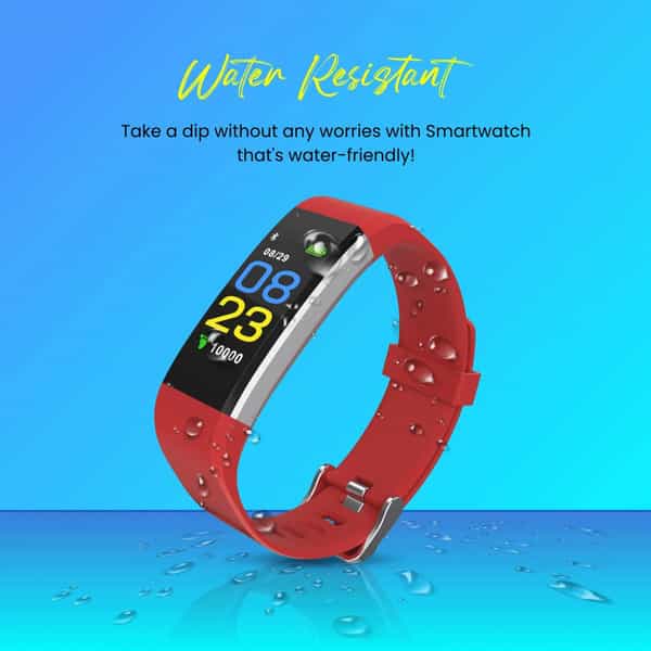 Portronics Kronos X3 Por-1465 - Smart Fitness Wristband Red