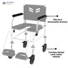 Arcatron Mobility Prime Assistant Propelled Shower Commode Wheelchair - Swivel Armrest