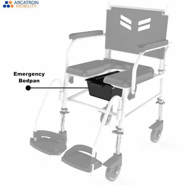 Arcatron Mobility Prime Assistant Propelled Shower Commode Wheelchair - Swivel Armrest