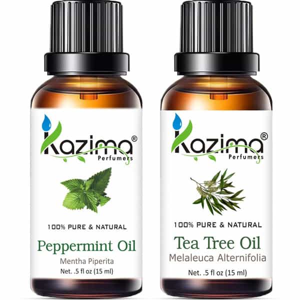 Kazima Peppermint Essential Oil And Tea Tree Essential Oil (Each 15Ml ) (15 Ml)