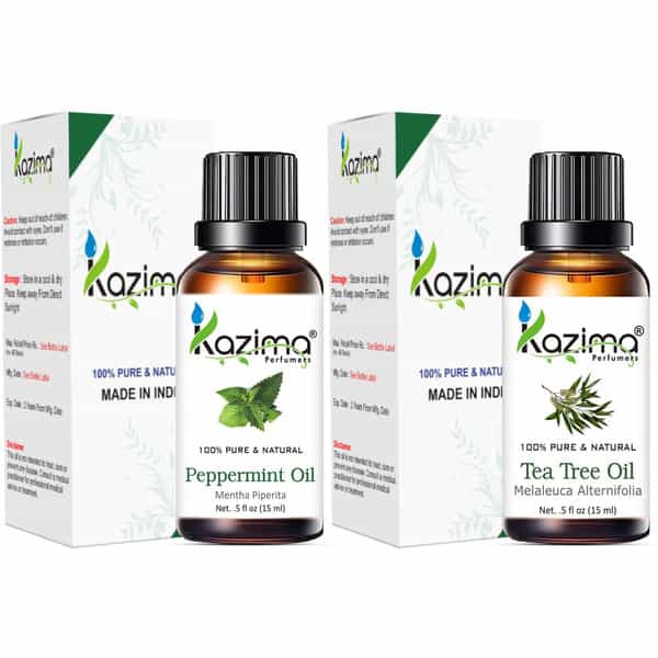 Kazima Peppermint Essential Oil And Tea Tree Essential Oil (Each 15Ml ) (15 Ml)