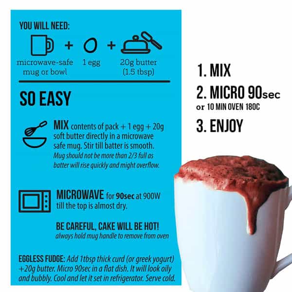 Serapheena Keto Mug Cake Mix With Almond Flour|Vanilla & Dark Chocolate |Pack Of 6