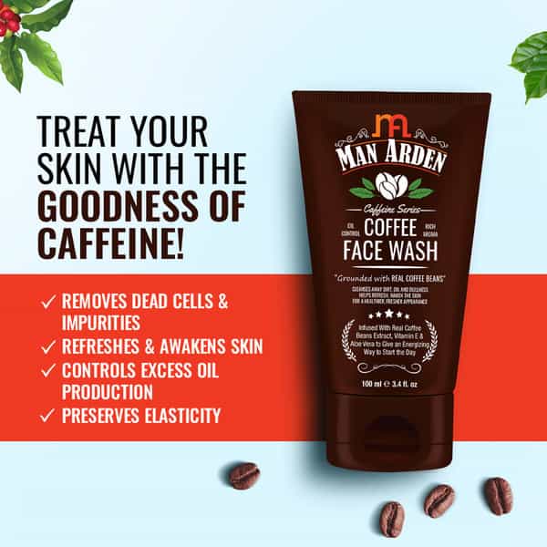 Man Arden Skin Boosting Combo -Charcoal Peel Off Mask + Face Serum + Coffee Face Wash
