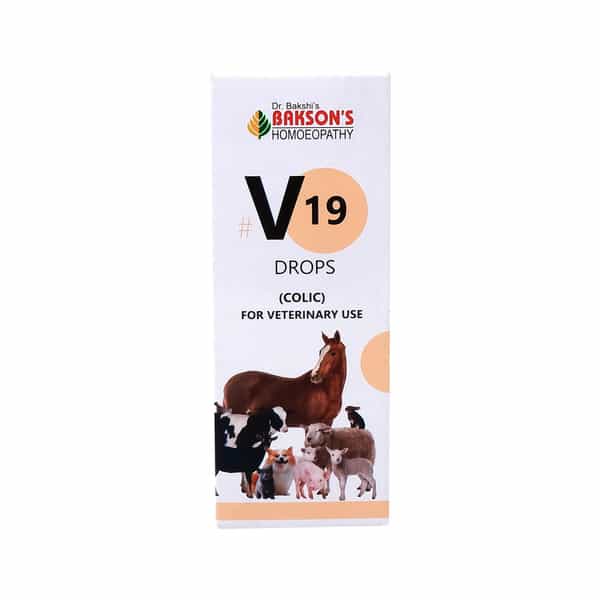 Bakson Homoeopathy V19 Drops | Colic | For Veterinary Use | 30 Ml