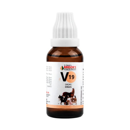 Bakson Homoeopathy V19 Drops | Colic | For Veterinary Use | 30 Ml