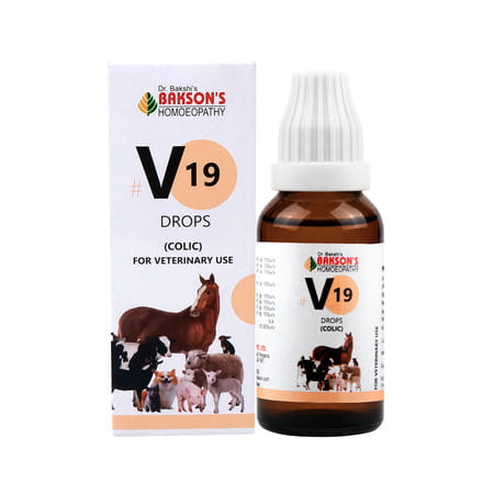Bakson Homoeopathy V19 Drops | Colic | For Veterinary Use | 30 Ml