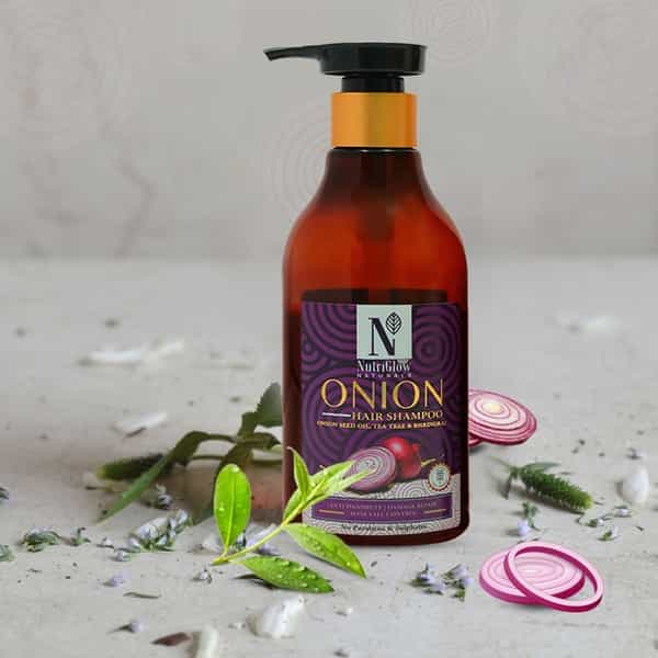 Nutriglow Natural's Onion Hair Shampoo/Anti Dandruff/Anti Hair Fall/Deep Nourishment/ 300Ml