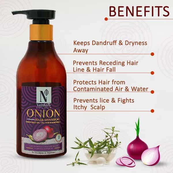 Nutriglow Natural's Onion Hair Shampoo/Anti Dandruff/Anti Hair Fall/Deep Nourishment/ 300Ml