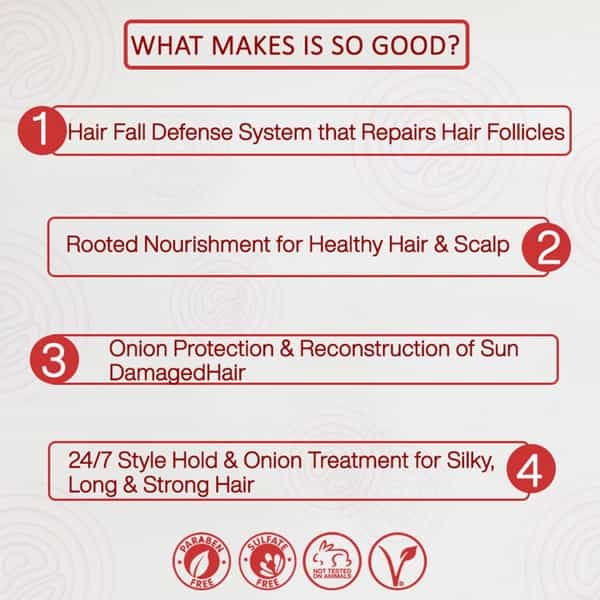 Nutriglow Natural's Onion Hair Shampoo/Anti Dandruff/Anti Hair Fall/Deep Nourishment/ 300Ml