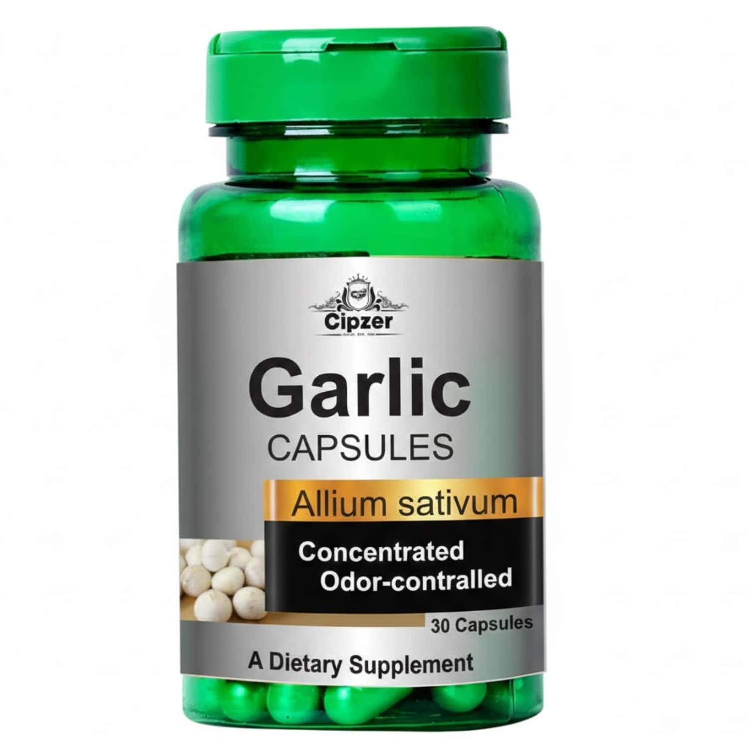 Cipzer Garlic 30 Capsules | Supports Digestive Health & Bowel Balance