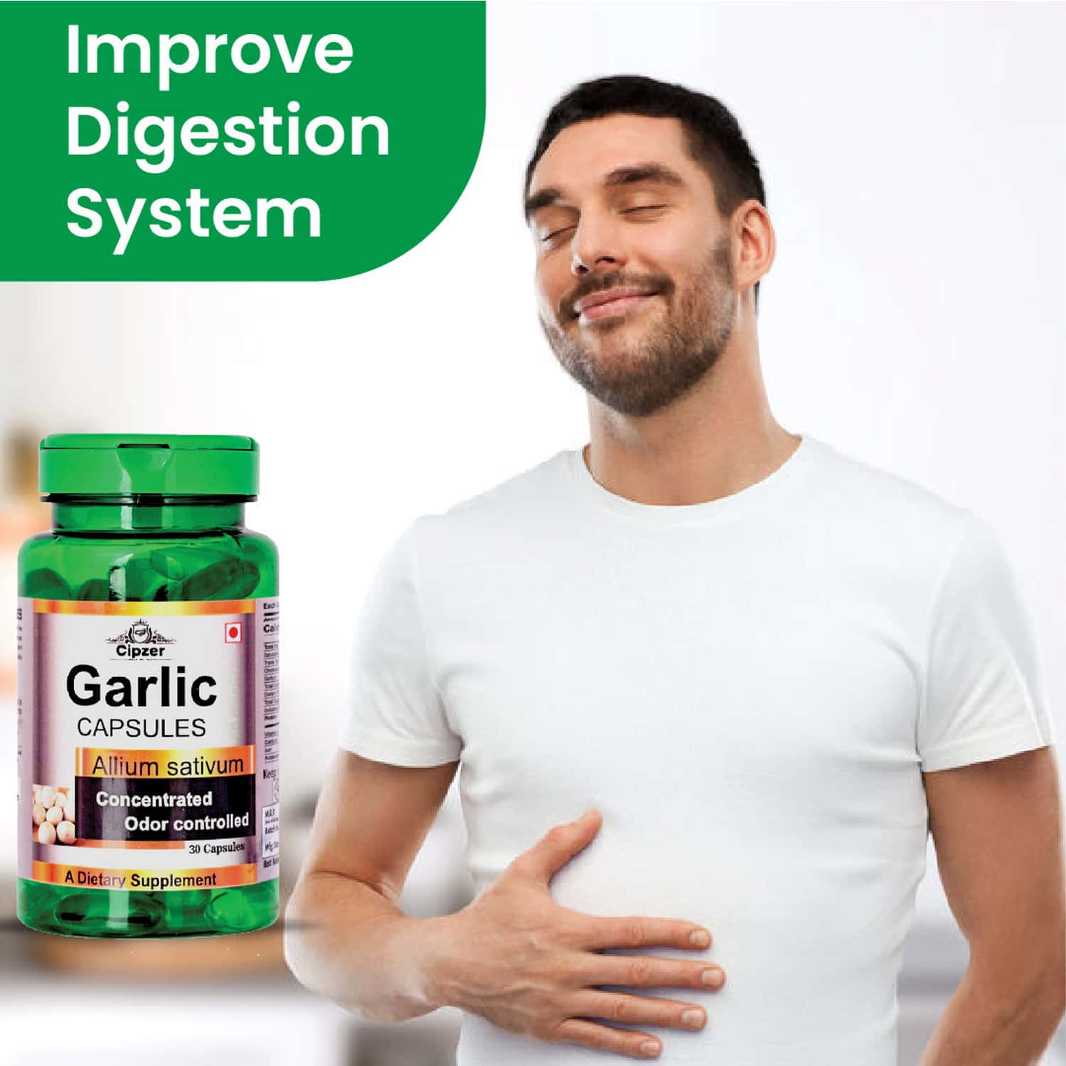 Buy CIPZER GARLIC CAPSULE REGULATE BOWEL HEALTH, CONSTIPATION CONTROL