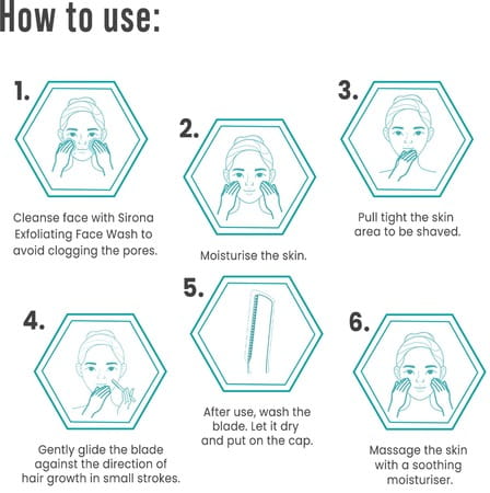 Sirona Blink & Glow Facial Razor For Women - 1 Razor