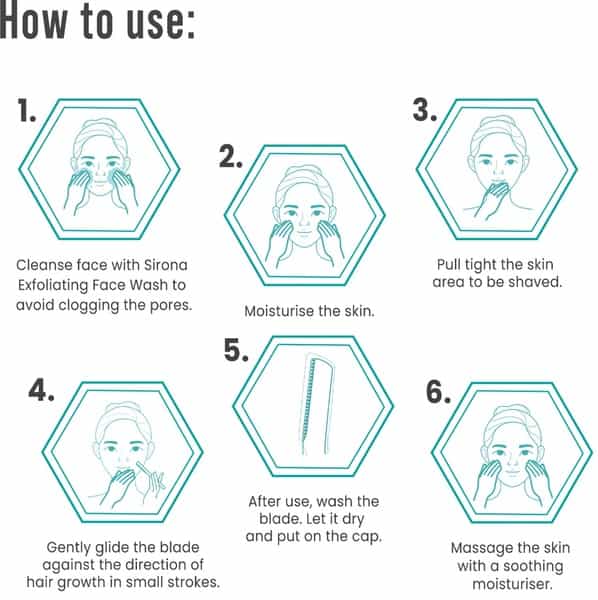 Sirona Blink & Glow Facial Razor For Women - 1 Razor