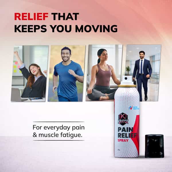 Kratoz Pain Relief Spray | Knee | Back | Shoulder | Muscle & Joint Pain | Ayurvedic Formula - 55G