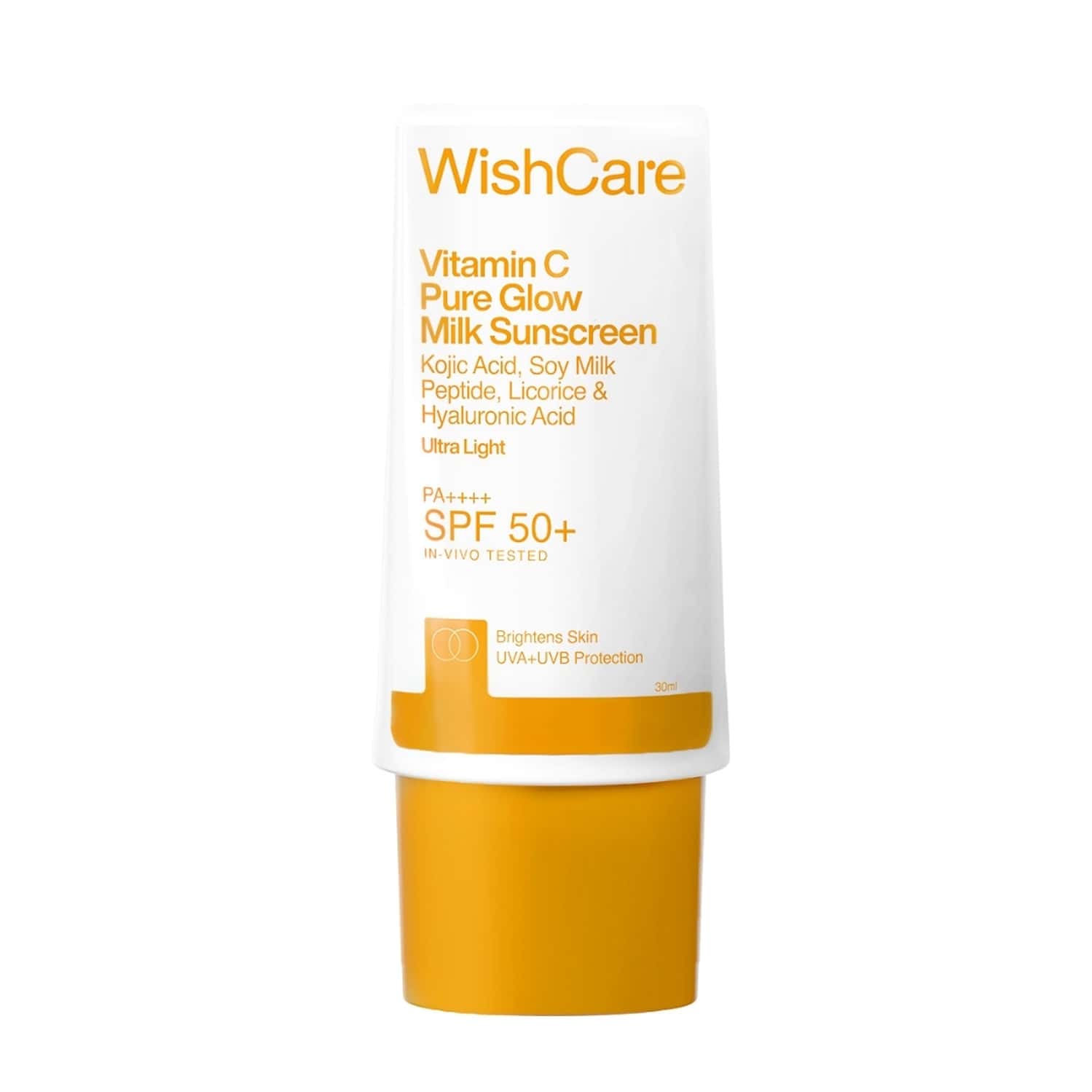 Wishcare Vitamin C Pure Glow Face Sunscreen Spf 50 Pa++++ Broad Spectum Ultra Light - 30 Ml