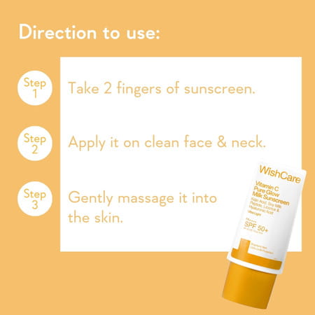 Wishcare Vitamin C Pure Glow Face Sunscreen Spf 50 Pa++++ Broad Spectum Ultra Light - 30 Ml